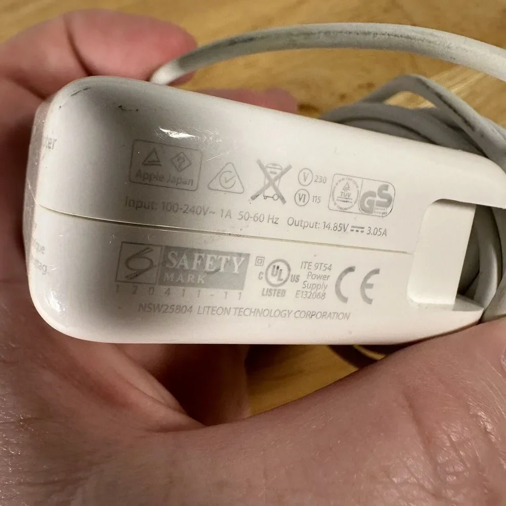 Apple 45 Watt MagSafe 2 AC Adapter w/Power Cord A1436 Genuine‎ OEM Used 3 Cords